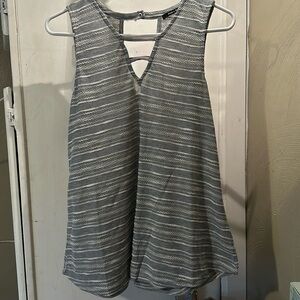 Doe and Rae tank gray, white embroider, size small #J